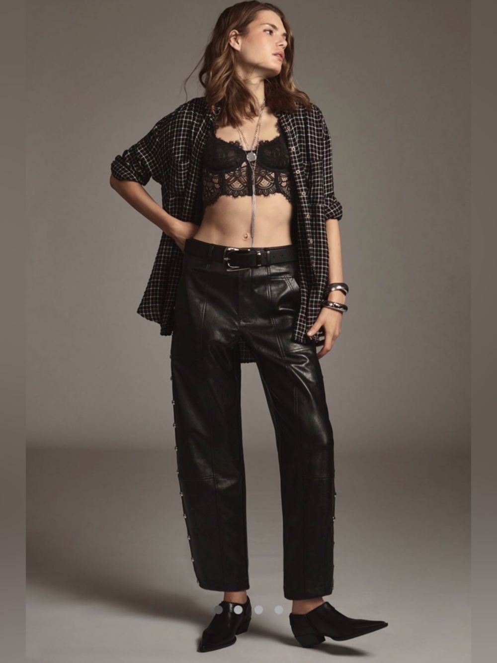 Anthropologie Faux Leather Utility Pants Tall